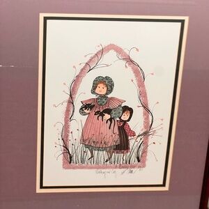 P Buckley Moss "Walking Our Cats" Lithograph professionally Framed  727/1000
